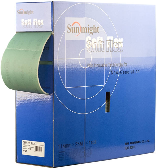 Шлиф. бумага FILM L312T Soft Flex Pad перфорир. рулон 114мм х 25м, 200 шт. 114 х 125мм P 60 Sunmight