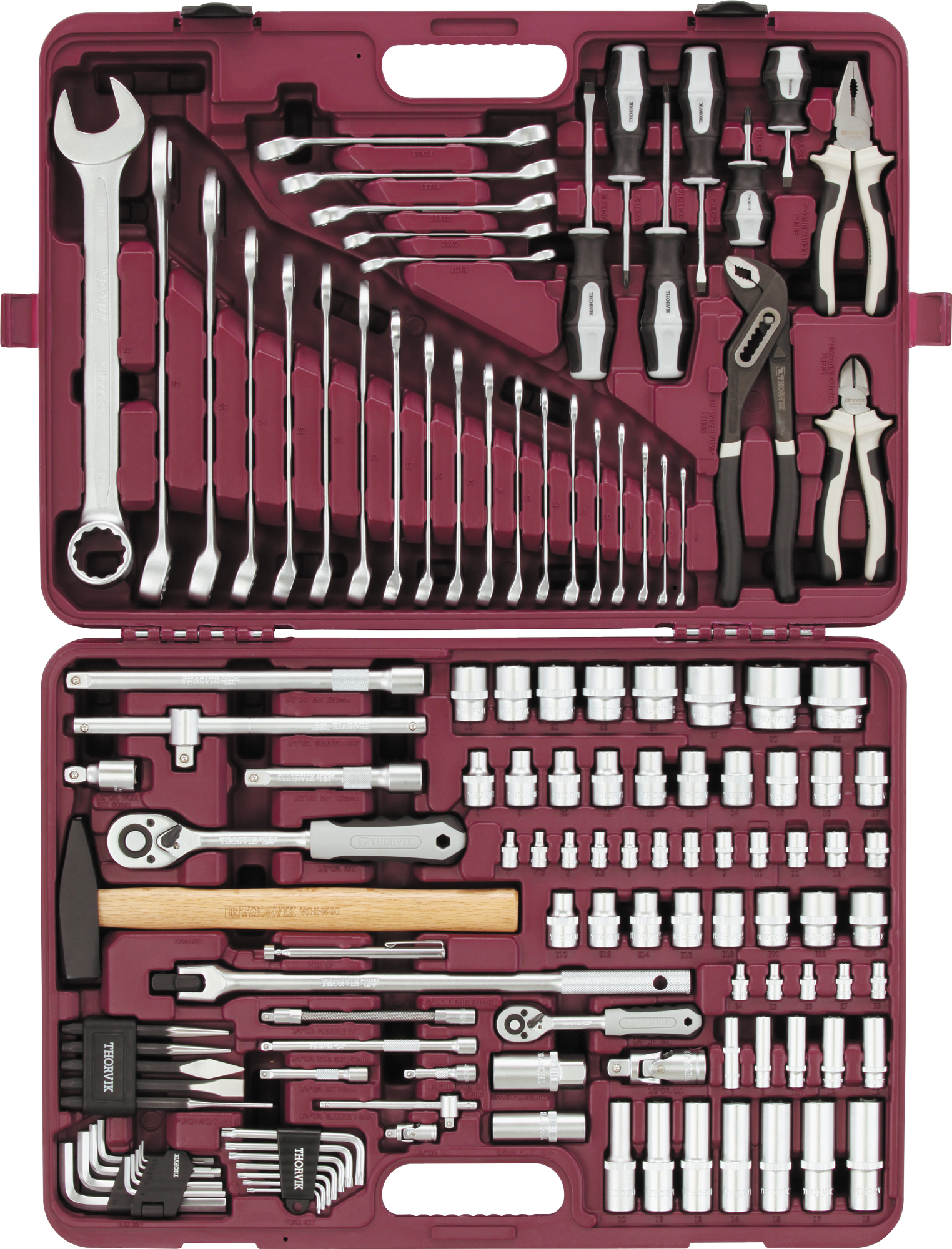 UTS0127 Набор инструмента универсальный 1/4", 1/2"DR, 127 предметов Thorvik