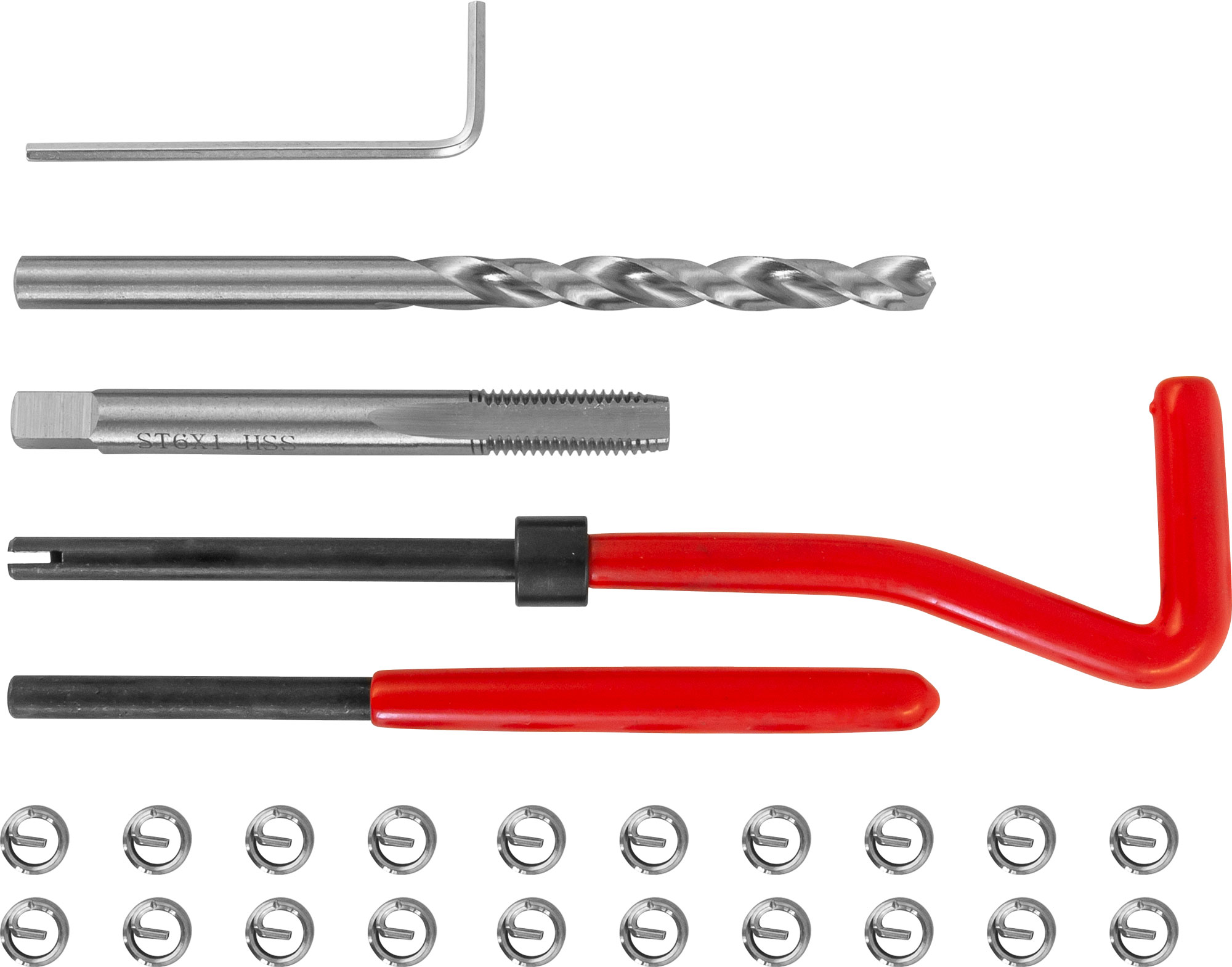 TRIS61 Набор для восстановления резьбы M6x1.0, 25 предметов Thorvik